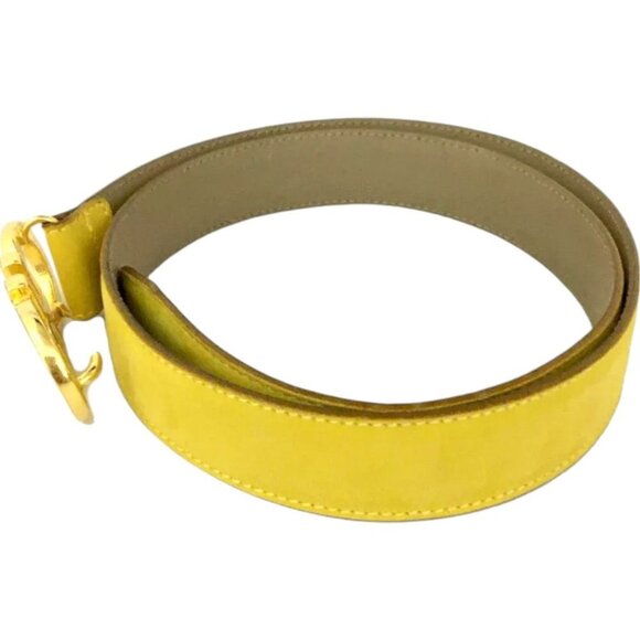 444152BA (S1) Salvatore Ferragamo Belt Gancini 70 cm Yellow Leather main image 5